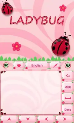 Cute Ladybug GO Keyboard Theme android App screenshot 1