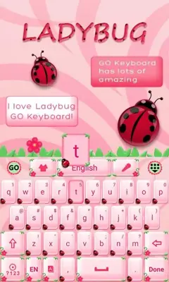 Cute Ladybug GO Keyboard Theme android App screenshot 2